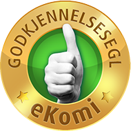﻿﻿Belønnet med eKomis godkjenningssegl i gull!